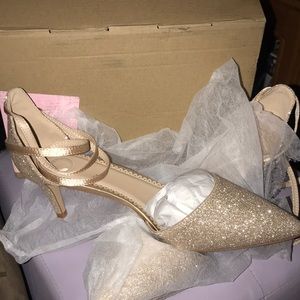 Sparkly heels with wrap around strap